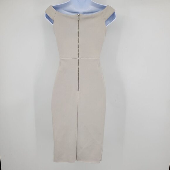 Bec & Bridge Tan Women's Crossed Look Open Front Midi Dress Size 4 - Picture 2 of 10